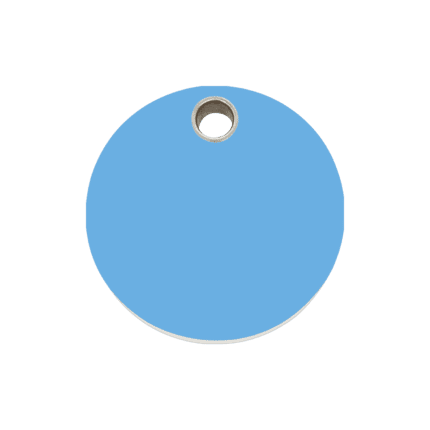 Vue avant - Médaille personnalisable pour chien - Red Dingo Plastique Plat Cercle Bleu Clair Taille M