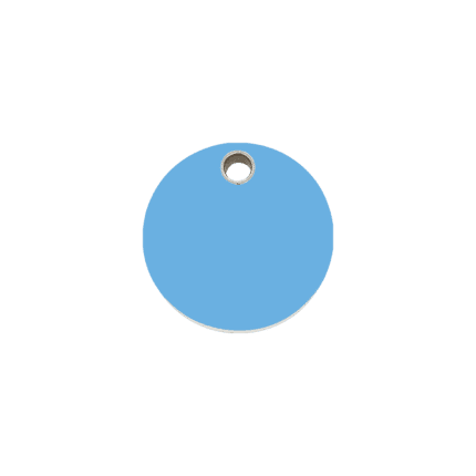 Vue avant - Médaille personnalisable pour chien/chat Red Dingo - Plastique plat bleu clair - Taille S - Réf : 04-CL-LB-SM