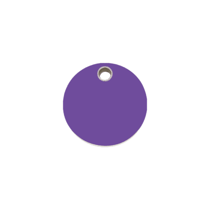 Vue avant - Médaille personnalisée pour chien/chat Red Dingo violet - Taille S - Gravure - 04-CL-PU-SM
