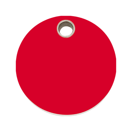 Vue avant - Médaille personnalisée pour chien Red Dingo - Plastique plat rouge - Taille L
