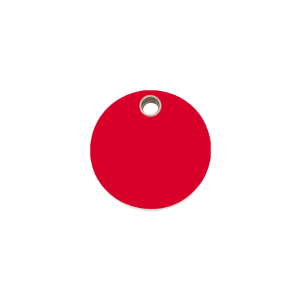 Vue avant - Médaille personnalisable pour chien/chat Red Dingo - Plastique plat rouge - Taille S - Gravure incluse