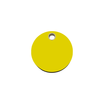 Vue avant - Médaille personnalisable Red Dingo jaune S pour chien/chat - gravure incluse