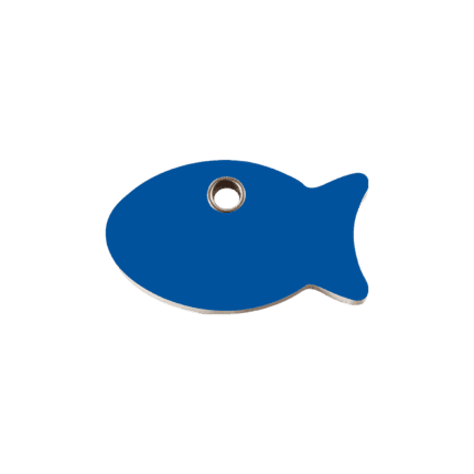 Vue avant - Médaille personnalisée pour chien/chat Red Dingo Plastique plat Poisson Bleu foncé S - 04-FI-DB-SM