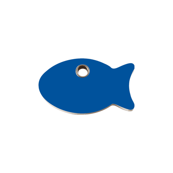 Vue avant - Médaille personnalisée pour chien/chat Red Dingo Plastique plat Poisson Bleu foncé S - 04-FI-DB-SM