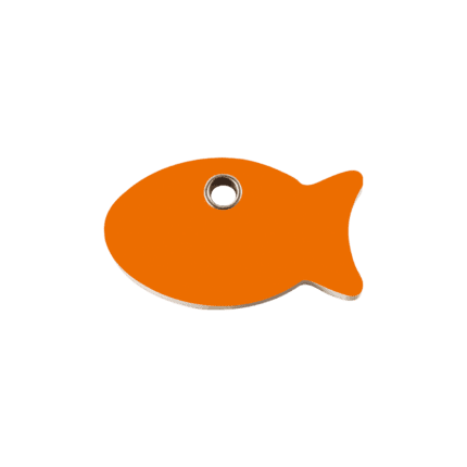 Vue avant - Médaille personnalisée pour chien/chat Red Dingo Poisson Orange S - Gravure incluse