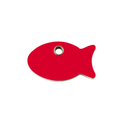 Vue avant - Médaille personnalisée pour chien ou chat - Red Dingo Plastique plat Poisson Rouge - Taille S