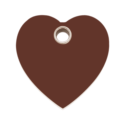 Vue avant - Médaille personnalisable pour chien Red Dingo cœur brun taille L - 04-HT-BR-LG