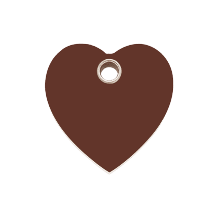 Vue avant - Médaille personnalisable Red Dingo cœur brun taille M pour chien - 04-HT-BR-ME