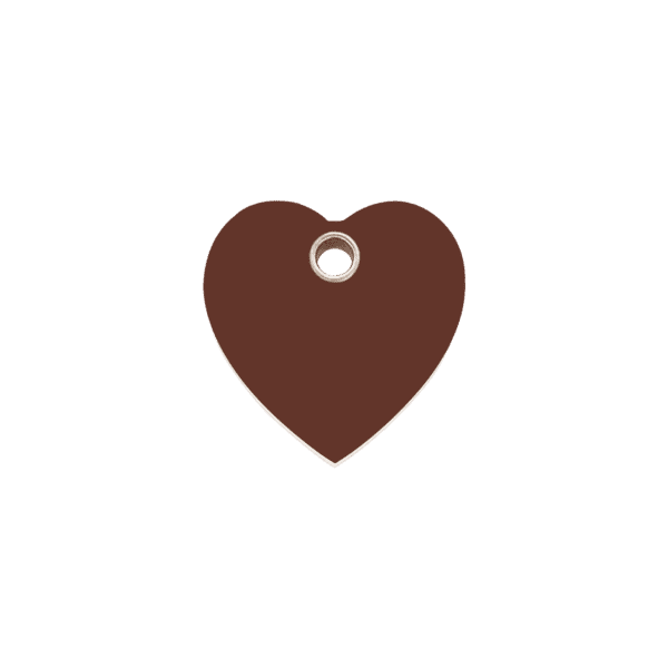 Vue avant - Médaille personnalisée pour chien/chat Red Dingo cœur brun taille S - 04-HT-BR-SM