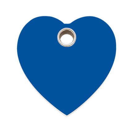 Vue avant - Médaille personnalisée pour chien Red Dingo cœur bleu foncé taille L - 04-HT-DB-LG