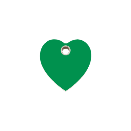 Vue avant - Médaille personnalisée Red Dingo cœur vert S - Gravure incluse