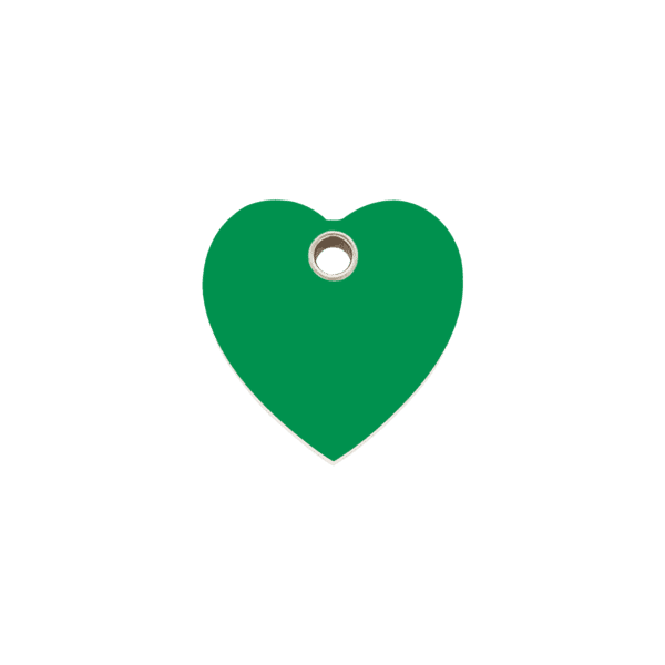 Vue avant - Médaille personnalisée Red Dingo cœur vert S - Gravure incluse