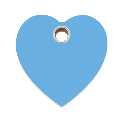 Vue avant - Médaille personnalisable pour chien Red Dingo cœur bleu clair taille L - 04-HT-LB-LG