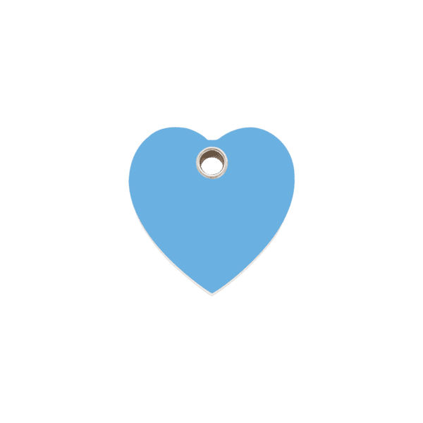 Vue avant - Médaille personnalisable Red Dingo cœur bleu clair - Taille S pour chien/chat