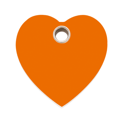 Vue avant - Médaille personnalisée pour chien Red Dingo cœur orange L - Gravure incluse