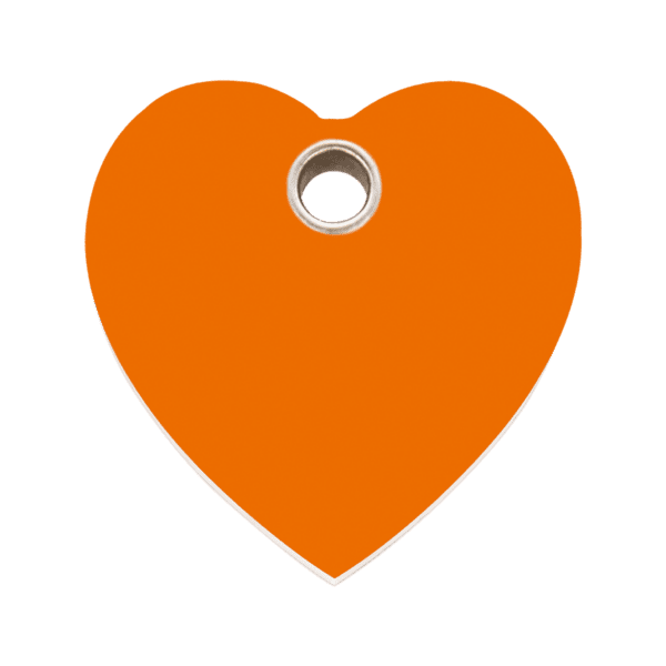 Vue avant - Médaille personnalisée pour chien Red Dingo cœur orange L - Gravure incluse