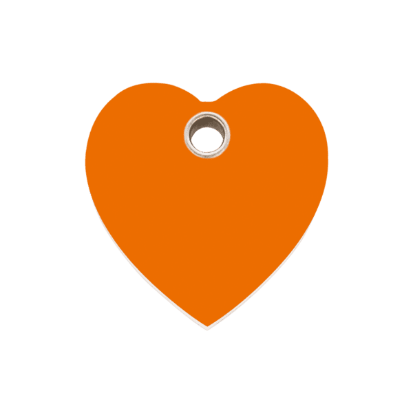Vue avant - Médaille personnalisable Red Dingo cœur orange taille M pour chien