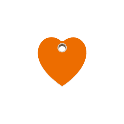 Vue avant - Médaille personnalisable pour chat Red Dingo cœur orange taille S - 04-HT-OR-SM