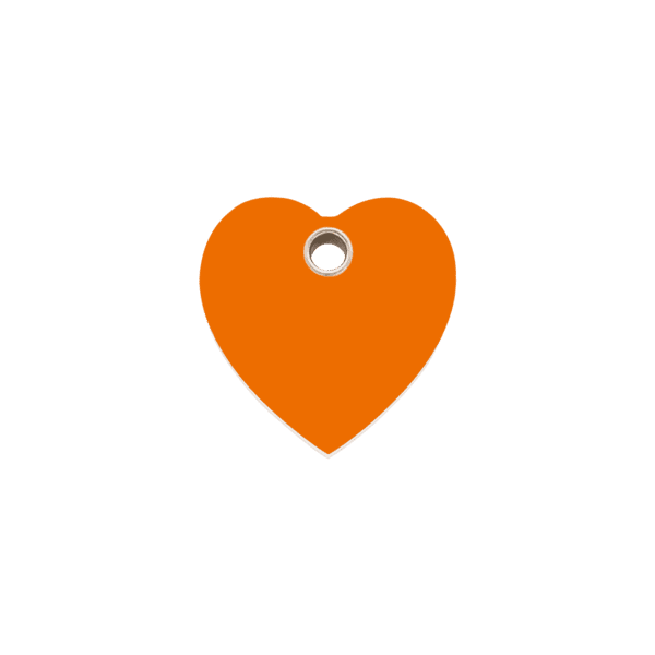 Vue avant - Médaille personnalisable pour chat Red Dingo cœur orange taille S - 04-HT-OR-SM