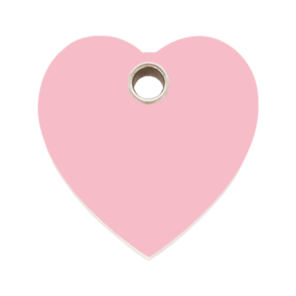 Vue avant - Médaille personnalisée pour chien Red Dingo cœur rose taille L - Gravure identification