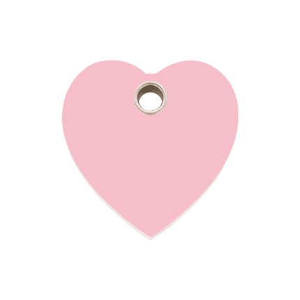 Vue avant - Médaille personnalisable pour chien/chat Red Dingo cœur rose taille M - Gravure incluse