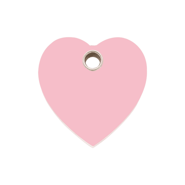 Vue avant - Médaille personnalisable pour chien/chat Red Dingo cœur rose taille M - Gravure incluse
