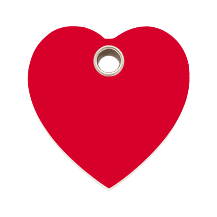 Vue avant - Médaille personnalisée Red Dingo cœur rouge taille L pour chien - Réf. 04-HT-RE-LG
