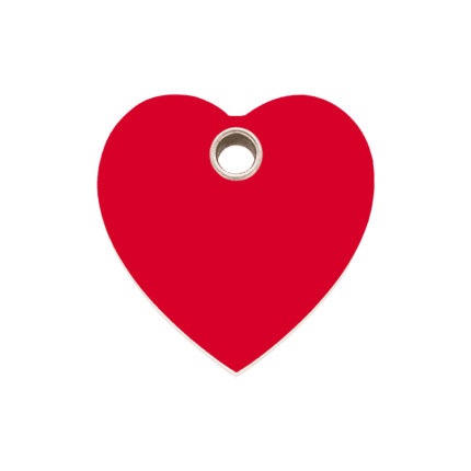 Vue avant - Médaille personnalisée Red Dingo cœur rouge taille M pour chien - Gravure incluse