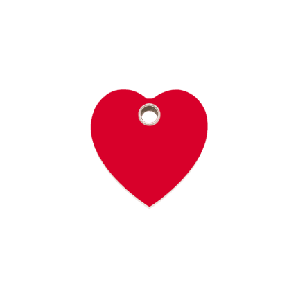 Vue avant - Médaille personnalisée Red Dingo cœur rouge S pour chien/chat - Gravure incluse