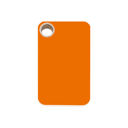 Vue avant - Médaille personnalisable pour chien Red Dingo - Collection Plastique Plat Orange - Taille M