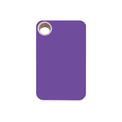 Vue avant - Médaille personnalisée pour chien Red Dingo violet plastique plat - Taille M - 04-RT-PU-ME