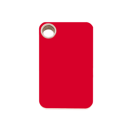 Vue avant - Médaille personnalisée pour chien Red Dingo - Plastique plat rouge M - Gravure incluse