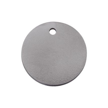 Vue avant - Médaille personnalisable Red Dingo Titane plat Cercle - Taille M - 0T-CL-ZZ-ME