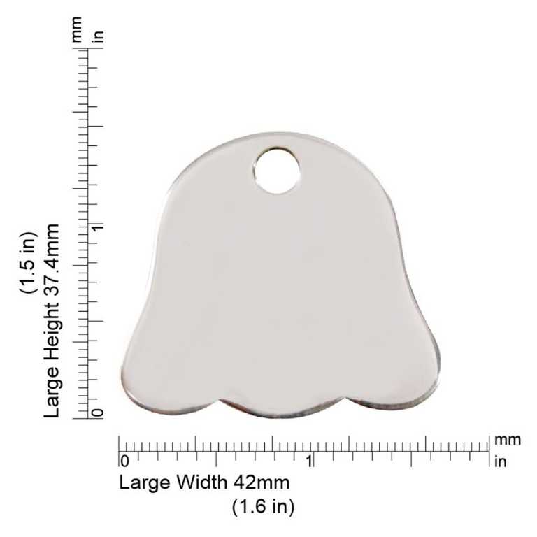 Dimensions de la médaille Red Dingo acier inoxydable 2DF - Large