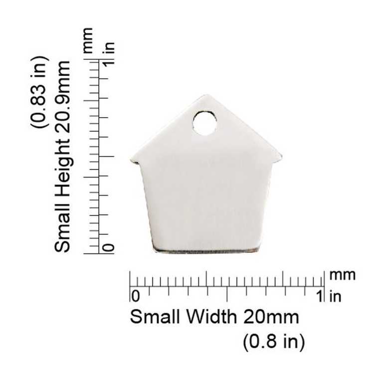 Dimensions de la médaille Red Dingo acier inoxydable 2DH - Small