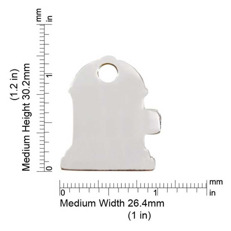 Dimensions de la médaille Red Dingo acier inoxydable 2FH - Medium