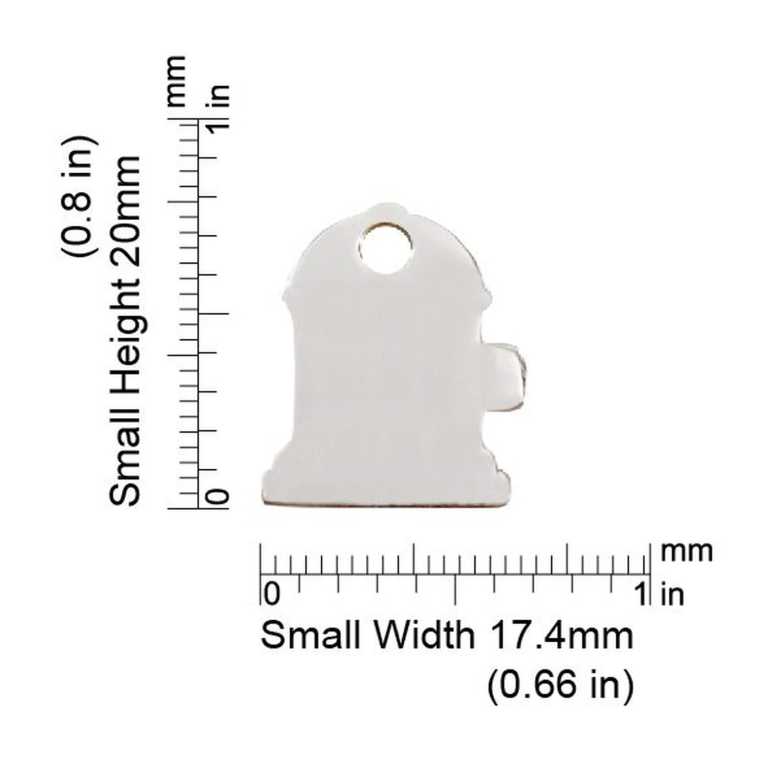 Dimensions de la médaille Red Dingo acier inoxydable 2FH - Small