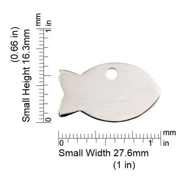 Dimensions de la médaille Red Dingo acier inoxydable 2FI - Small