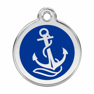 Médaille chien ancre bleu foncé Taille L