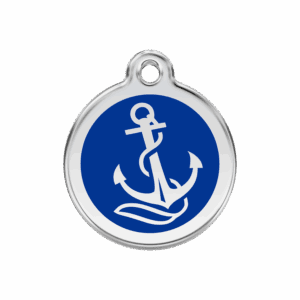 Médaille chien ancre bleu foncé Taille M