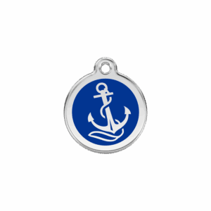 Médaille chat ancre bleu foncé Taille S