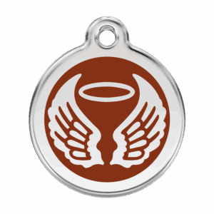 Médaille chien ailes d'anges brun Taille L