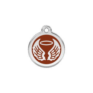 Médaille chat Ailes d'anges Émail Brun Taille S