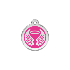 Médaille chat Ailes d'anges Rose vif Taille S