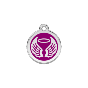 Médaille chat Ailes d'anges Violet Taille S