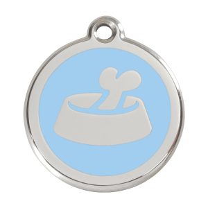 Médaille chien os dans un bol bleu clair Taille L
