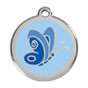 Médaille chien Papillon Bleu clair Taille L