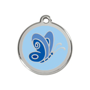 Médaille chien Papillon Bleu clair Taille M