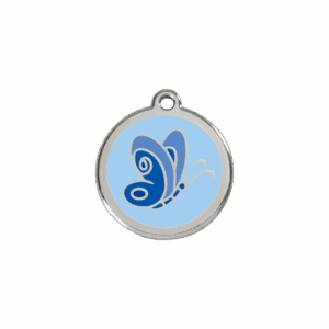 Médaille chat Papillon Bleu clair Taille S