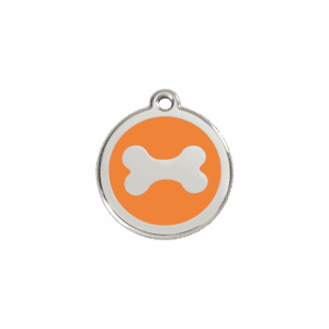 Médaille chat Os émail orange Taille S
